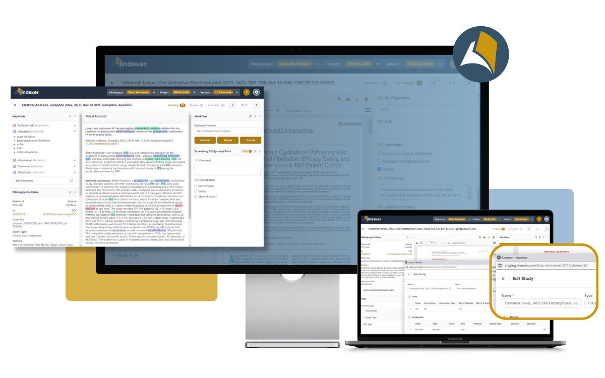 A screenshot of Lindexer, the literature review software